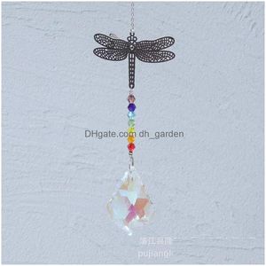 Collares pendientes Xsm Glass Crystal Ab Color Chandelier Prism Suncatcher Butterfly Rainbow Maker para ventana Oficina Jardín De Dhgarden Dhoxx