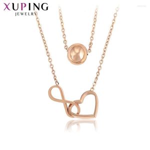 Collares pendientes Xuping Vintage Temperament Ladies Simplicidad Estilo Rose Gold Color para mujer Nice Birthday Gifts 45525Pendant Sidn22