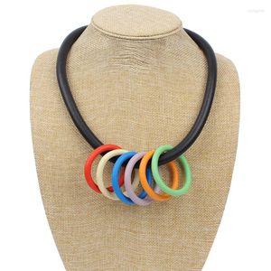 Pendentif colliers YDYDBZ femmes coloré en caoutchouc collier mode Unique bricolage vêtements Simple bijoux cadeau 2023