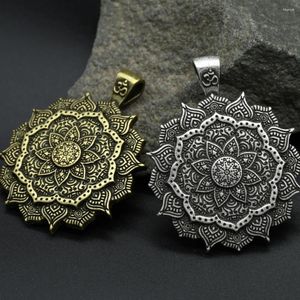 Colliers pendentifs Yoga Lotus Mandala bijoux vintage pour femmes cadeaux du bouddhisme