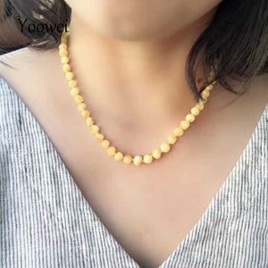 Pendentif Colliers Yoowei 10 couleur collier d'ambre naturel pour adulte miel Style Baroque % véritable perle d'ambre originale femmes bijoux d'ambre en gros G230202