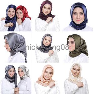 Pendant Scarves 25Colors Hijab Femmes Foulard Carré En Soie 90 * 90cm Foulards En Satin Enveloppes Solides Automne Hiver Luxe Foulards En Satin Foulard Musulman x0904