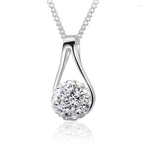 Pendentifs 925 en argent Sterling mode Shambhala brillant cristal pendentif colliers pour femmes bijoux cadeau d'anniversaire en gros