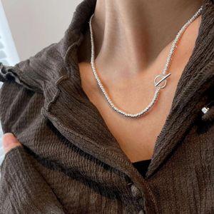 Pendants 925 Collier en argent sterling OT Clasf Anneaux Cercles Choker Punk Géométrique pour femmes Bijoux Girl Gift Drop Wholesale