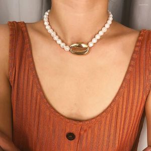 Pendentifs Bohème naturel coquille collier de perles pour les femmes charme conque coquillage collier ras du cou plage Boho été colliers bijoux Collares