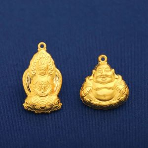 Pendants Hoyon certifié Pure Gold AU999 Bodhisattva Bouddha Pendant Pendeur en or jaune double face pour hommes Femmes Coupages bijoux Cadeaux