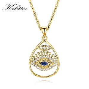 Colgantes KALETINE Gargantilla turca de la suerte de plata de ley 925, collar con colgante de mal de ojo, corona, regalo de joyería de estilo bohemio para mujer