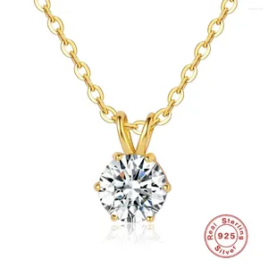 Pendants LaVixMia italie 316 solide 925 argent Sterling 6.5mm 2.9 Ct coupe ronde pendentif collier femmes fille luxe CZ Zircon bijoux cadeau