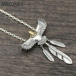 Pendentifs MAYONE 100% pur 925 argent Sterling pendentif plume d'aigle ajustement avec collier ou Bracelet hommes femmes bijoux en gros