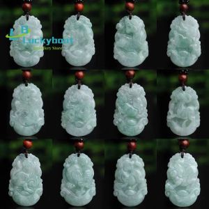 Pendentifs jade naturel jade sculpté birmane jadéite singe bœuf dragon tigre cheval lapin bite pendente amulet ornements chinois zodiaque animal