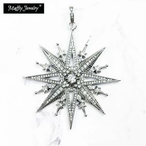 Colgantes Colgante Estrella de la realeza Plata de ley 925 Zirconia blanca Estilo europeo Joyería fina Collar en forma Regalo de la suerte de moda para mujeres