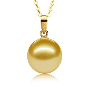 Pendants XF800 18K Bijoux en or Natural South Sea Gold Pearl Pendant 912mm Pearl Jewelry Luxury Fine Wedding Party For For Women XFD219