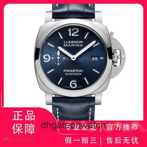 Montres de concepteurs haut de gamme Peneraa pour pick-up de luxe Mino Series PAM01313 Blue Plate Automatic Mecanical Mens Watch Original 1: 1 avec un logo et une boîte réels