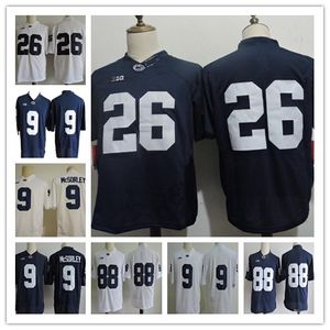 Penn College Football State Nittany Maillots Maillots de football bon marché 26 Barkley 9 Trace McSorley 88 Gesicki 2 Marcus Allen Navy White St