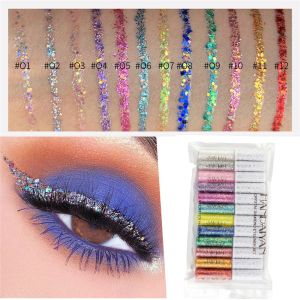 Stylos 12 couleurs eye-liner liquide eye-liner gel maquillage imperméable liquide couleur oeil crayon mat à stylo violet maquillage cosmétique