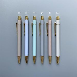 Stylos 56pcs Luxury Morandi Color Ballpoint Pens for School Office Supplies Fashion Novelty stylos Rose Gold Stationery personnalisé