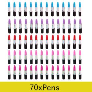 Bolígrafos 70pcs lápiz labial bolas multicolor lápiz lápices bolígrafos bolígrafos escribiendo bolígrafos para la oficina escolar suministros de papeles de alumnos regalos de estudiantes