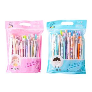 Stylos caricature créative gel stylos en gros 30 / 50pcs gel stylo set valeur pack élève enfants écrivant des stylos 0,38 0,35 0,5 mm de papeterie scolaire