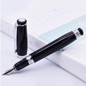 Pens Duke Tutor Metal Black Fountain Pen White Pearl on Top Ink Pen Iraurita Medium Nib 0,7 mm Business Office School Gift Stationery