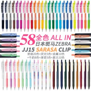 Pens Japan Zebra JJ15 Gel Pen Metallic / Milk / Retro / Fluorescent / Decoshine / Rainbow Color 0,5 mm Colored Pen