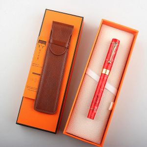 Stylos Jinhao Centennial Tofu Fountain Pen 18kgp Golden plaqué m NIB 0,7 mm Encre Box Box Box