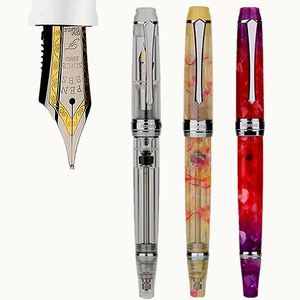 Stylos Penbbs 456 Boulonnement de vide Fountain Pain Transparent Résine acrylique F0.5 mm Fink Business Office Pelot Business Office avec boîte-cadeau