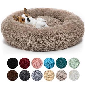 Pens Soft Cat Dog Bed Round Long Felpa Lavable Dog Kennel Cat House Terciopelo Esteras mullidas para perros pequeños y grandes Canasta Bolsa de dormir para mascotas