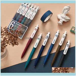 Pensos Escritos de suministros de oficina Business Industrial6 PCS / Set Gel Press Pen Pen de agua China Color de secado r￡pido Japoneses