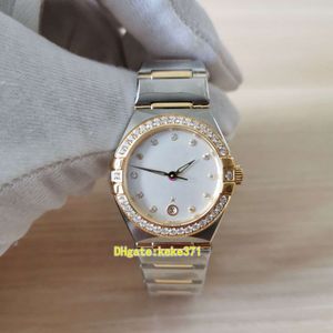 Montres femme parfaites 131.20.29.20.52.001 29 mm diamant or jaune acier fond transparent 8700 mouvement automatique mécanique Miss dames montre Mme montres-bracelets