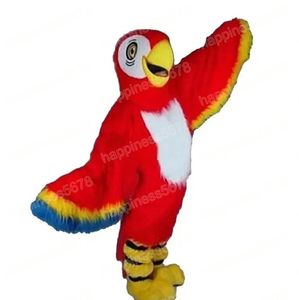 Costumes de mascotte de perroquet rouge mignon, tenue de personnage de dessin animé, costume de carnaval, taille adulte, Halloween, fête de noël, costumes de carnaval