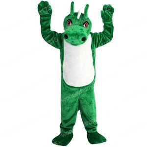 Rendimiento Green Dragon Mascot Disfraces Carnival Hallowen Gifts Unisex Adultos Fancy Party Games Outfit Holiday Outdoor Advertising Outfit Suit