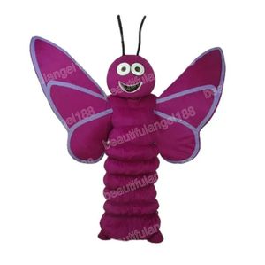 Costumes de mascotte de papillon violet de performance, tenue de personnage de dessin animé, costume de carnaval, taille adulte, Halloween, fête de noël, costumes de carnaval