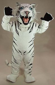 Costume de mascotte de tigre blanc Performance Halloween fête d'anniversaire publicité défilé adulte utilisation costume de plein air