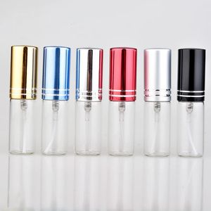 Perfume Bottle 100PcsLot 5ml Portable vide cosmétique étui voyage vaporisateur flacon parfum pour cadeau échantillon Mini bouteille Parfum maquillage Containrs 231019