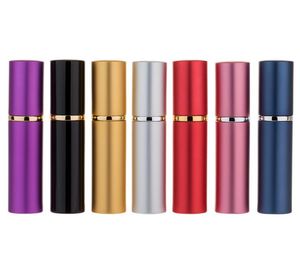 Flacon de parfum 5 ml en aluminium anodisé Compact Parfum Après-rasage Atomiseur Parfum Verre Parfum-bouteille Couleur mélangée Meilleure qualité