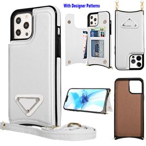 Estuches de cuero de diseñador de moda para iPhone 14 Pro Max 14Plus 13Pro 12 11 Xr Mujeres Cuero de PU de lujo Cierre magnético Correa para la muñeca Cremallera Titular de la tarjeta Estuche para teléfono