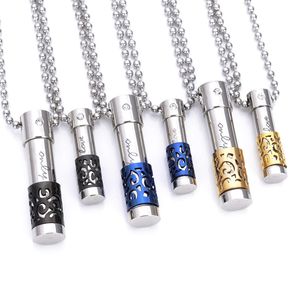 Bouteille De Parfum Pendentif Collier En Acier Inoxydable Titane 316L Peut Ouvrir La Bouteille Diffuseur Médaillon Femmes Homme Mode Colliers Bijoux