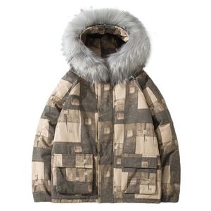 Quizás U Mujeres Blanco Caqui Gris Piel fría Bolsillo con capucha Elegante Abrigo acolchado Puffer Acolchado Parka Impresión Cálido Invierno C0356 210529