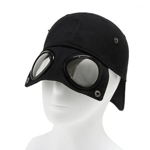 Personalidad con gafas gorra de béisbol que combina con todo al aire libre antidesgaste lengua de pato hombres y mujeres gorra de piloto Ins gorras de ciclismo máscaras