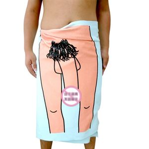 Adultos personalizados Sexy Baño Wrap Toalla Cool Dick Patrón Impresión Hoja de baño Microfibra Súper absorbente Regalos divertidos Toalla Hombre 210318