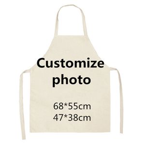 Customized Aprons Personalized Cotton Linen Unisex Dinner Party Cooking Apron Any size any logo