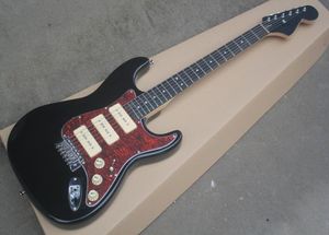 Guitarra negra personalizada con micrófonos eléctricos de planta p90 es golpeador de palisandro tortuga roja que ofrece servicio personalizado1522570