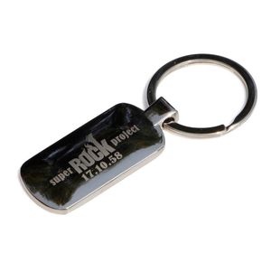 Porte-clés rectangulaire en métal personnalisé, gravé avec n'importe quel texte, logo d'image, faveurs de promotion, livraison directe