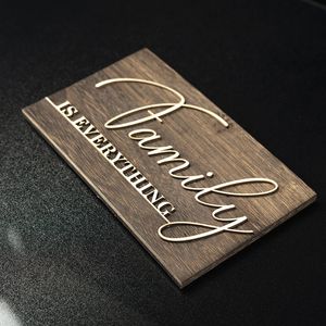 Panneau de famille personnalisé en bois, panneau personnalisé gravé au Laser, étiquette de nom en bois, nom de bureau, panneau d'heure, panneau mural OEM Drop 240325