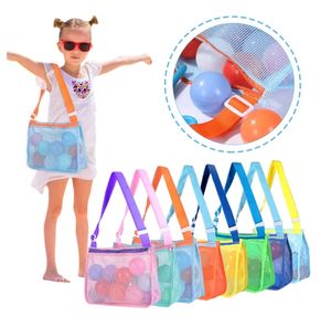 Bolsas de conchas marinas personalizadas para niños, bolsa de fiesta en la playa al aire libre, juguete de recolección de conchas con cremallera, bolsa de malla colorida