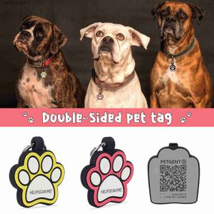 Código QR personalizado Dog Cat Tags Ngraved Cat Puppy Pet Pet ID Nombre Collar Collar Accesorios de mascotas L230620