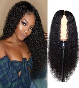 Pouleaux péruviens Deep Wave Fermeure Remy Human Hair Weaves Water Curly Wig Laceless Lace Front 2021 Party Favoris5916658