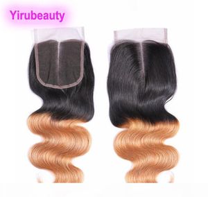 Peruvian Human Hair 4x4 Lace Fermeure 1B 613 1B 27 613 Blonde Virgin Hair Body Wave Straitement Human Heuving Hair Fermeure 5646237