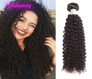 Peruvien Kinky Curly 1 paquet 100 Échantillon de cheveux humains Epacket Curly Vierge Hair Extensions Indian Hair Tofts One Piece Natural Colo3106280