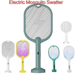 Lutte antiparasitaire 3500V mouches électriques tapette tueur USB lampe LED rechargeable été piège à moustiques raquette avec lumière UV Anti insecte Bug Zapper 0129